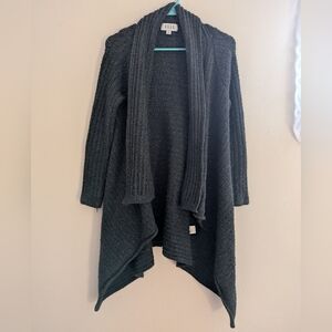 Elle Women's Sparkling Tinsel Charcoal Open Front Cardigan